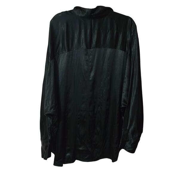 Madewell Dark Green Satin Blouse - Picture 5 of 8